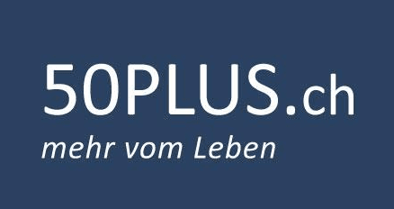 Das Logo von 50PLUS.ch präsentiert den Slogan "mehr vom Leben" und repräsentiert eine Plattform, die sich auf die Bedürfnisse, Interessen und Lebensqualität von Menschen über 50 Jahren spezialisiert hat. Es steht für Inspiration, Lebensfreude und informative Inhalte.